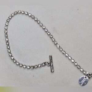 Claire’s Silver & Crystal Tennis Bracelet - Sparkling Clear Stones - 7” Length
